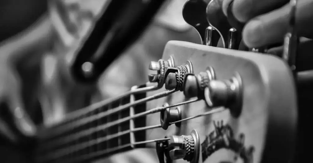 5-string bass being tuned down for metal