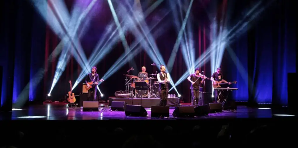 band with violin and bass playing on stage