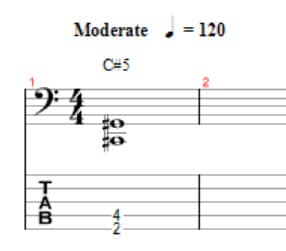 lower interval limit bass chord tab for 5-string bass