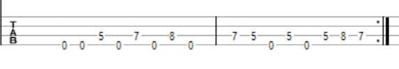 metal riff in d standard tuning for bass tab