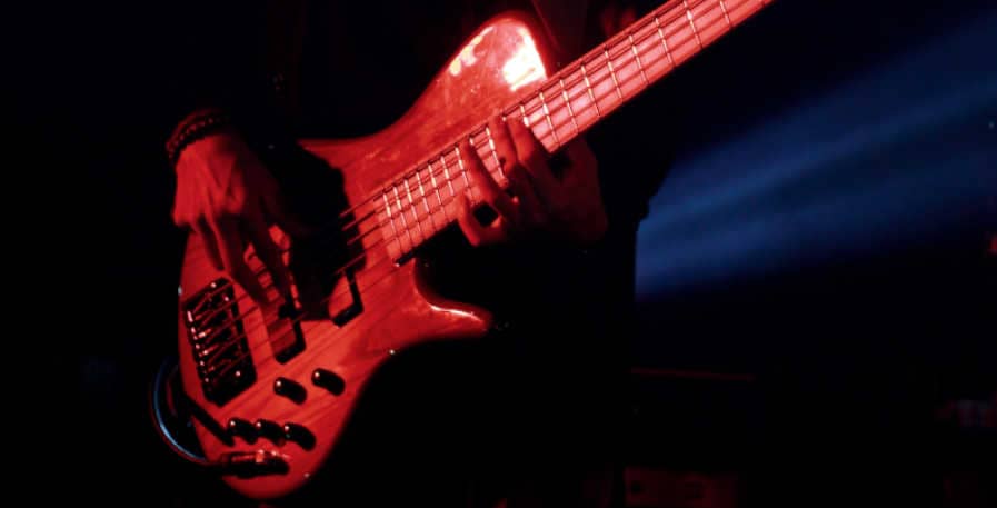 C# bassline being played on a 5-string bass