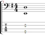 Tab and notation for how to tune a bass to drop d