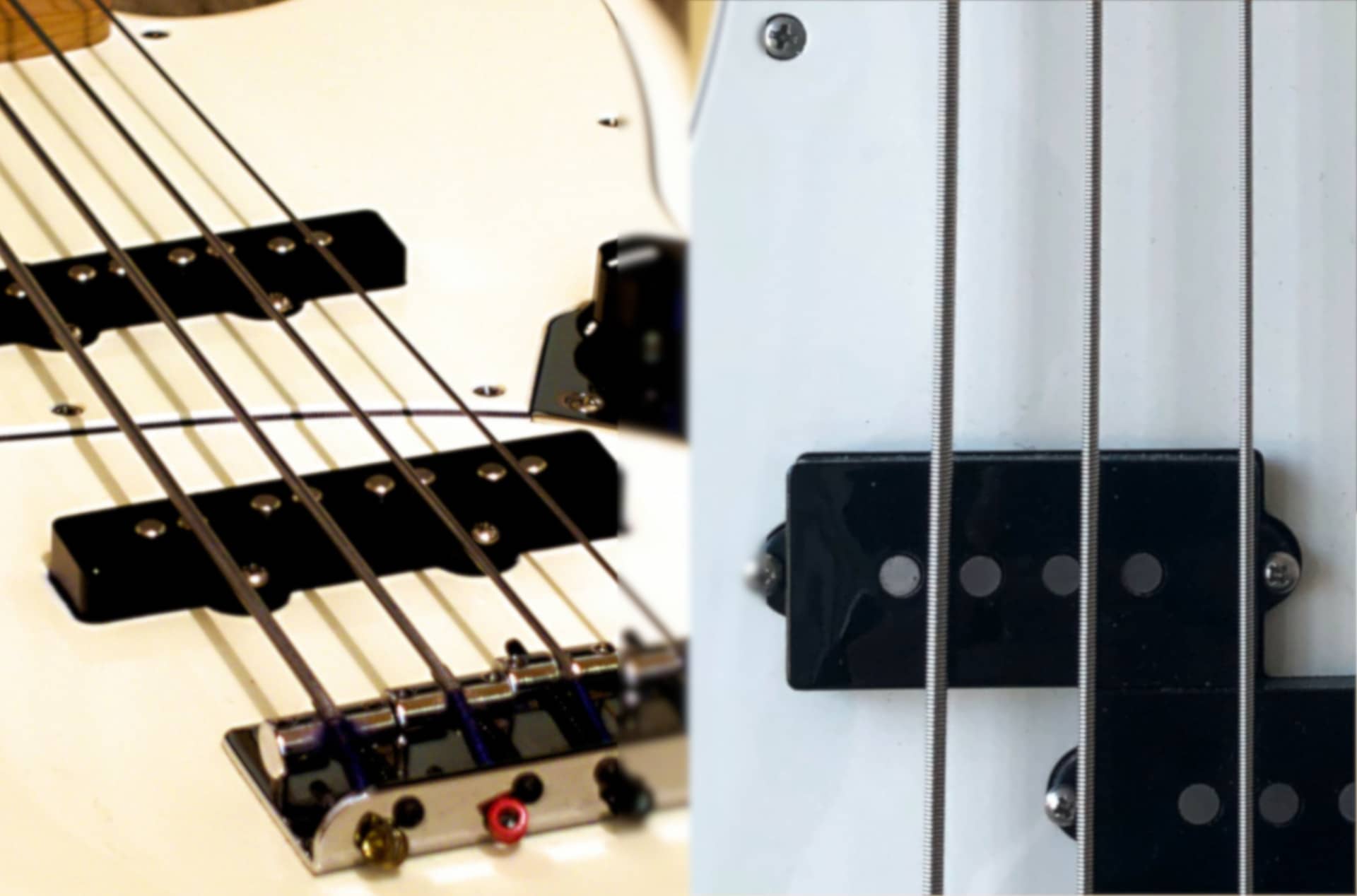 fender jazz and precision bass pickups side by side