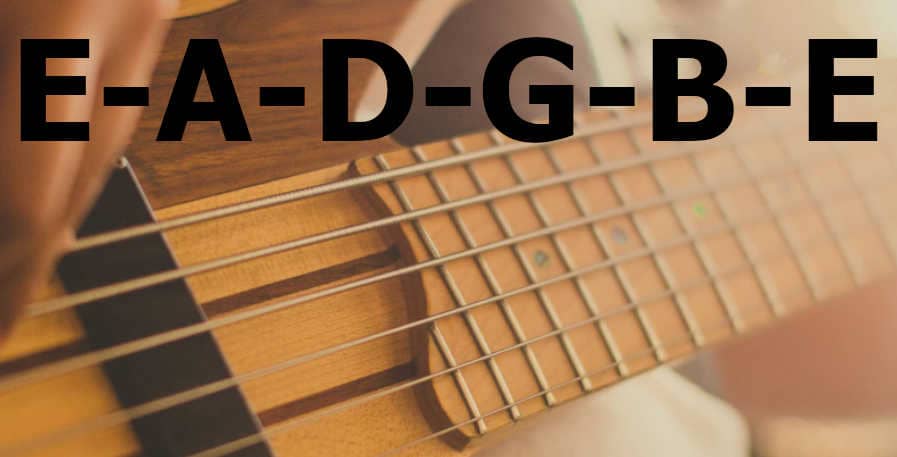 6-string bass with guitar tuning font