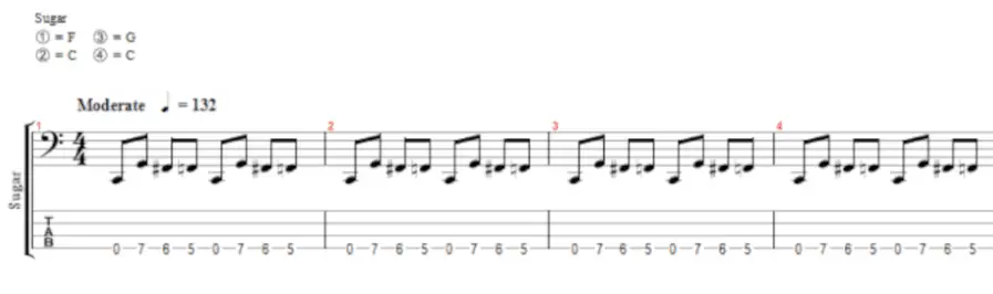 sugar by system of a down bass groove notation