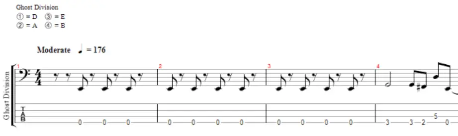 tab for metal bass players to play ghost divison by sabaton