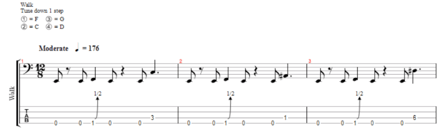 tablature for bass walk by pantera