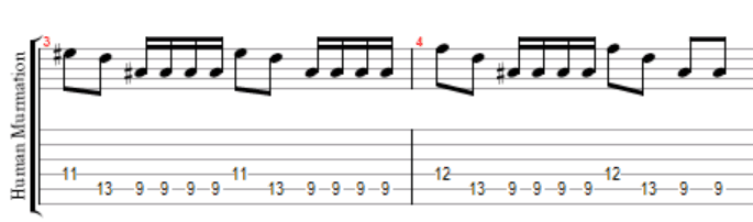 Human murmation bass tab for second part of verse