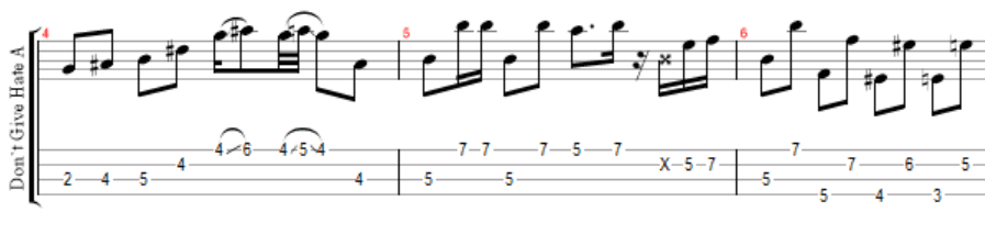 dont give hate a chance bass notation second part of verse