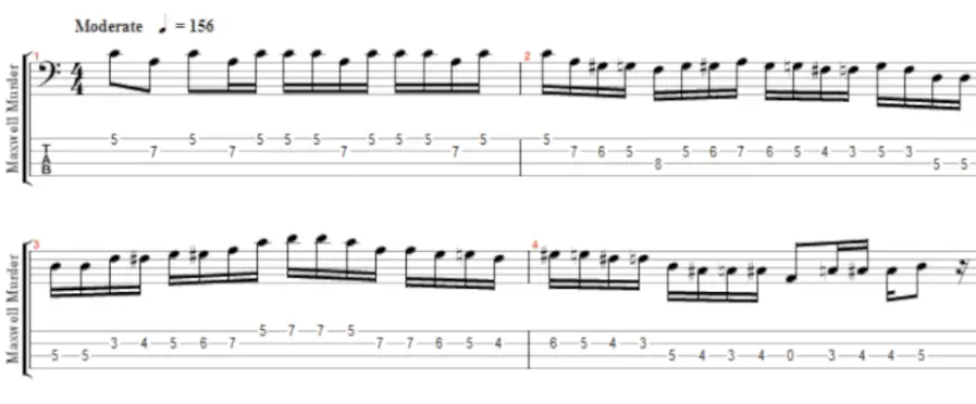 maxwell murder by racnid bass solo tab