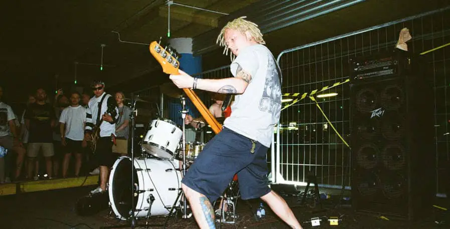 punk bass players playing live show
