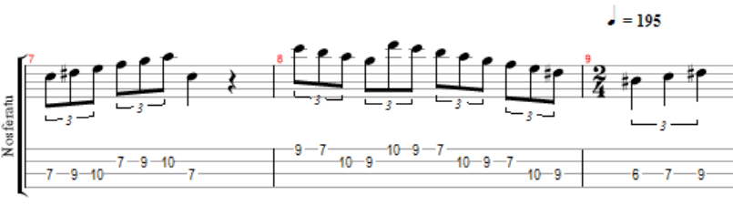 second part of Nosferatu bass notation