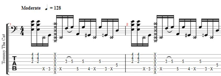 tommy the cat by primus notation for bass guitar