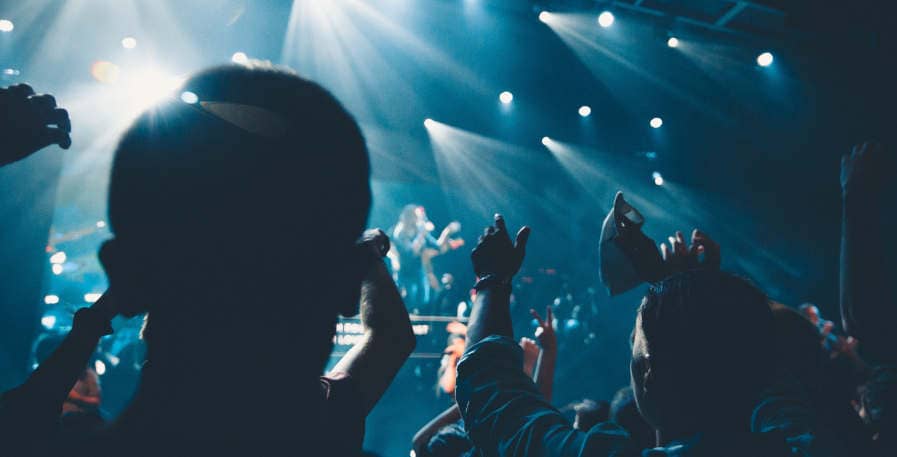 crowd watching djent band perform live