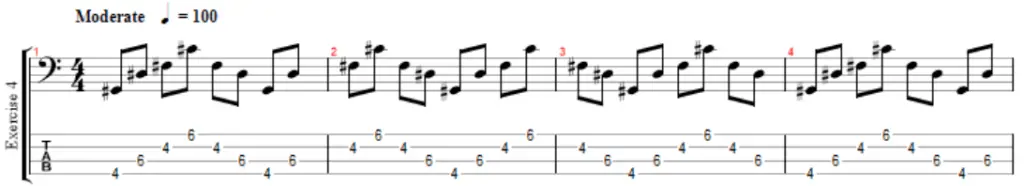 hard floating thumb exercise for bassists
