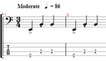 waltz groove for the 4-string bass