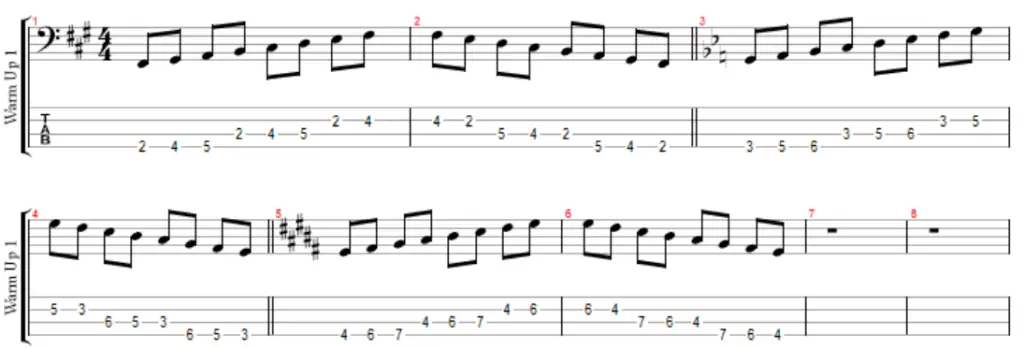 Bass warm-up exercise 1