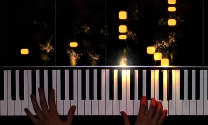 fur elise played on piano with the help of real time notation