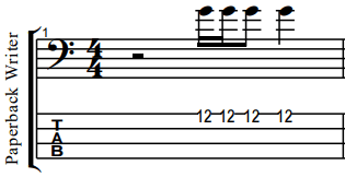 Paperback writer intro bass tab and notation