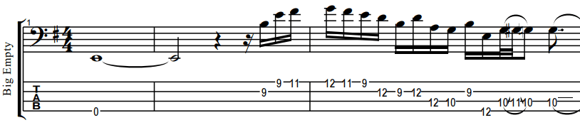 big empty by stone temple pilots bass interlude notation