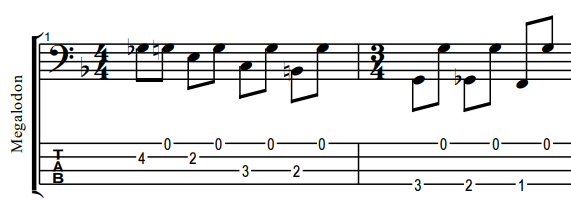 megalodon by mastdon bass fill notation