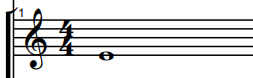 high untransposed bass guitar E played on the treble clef