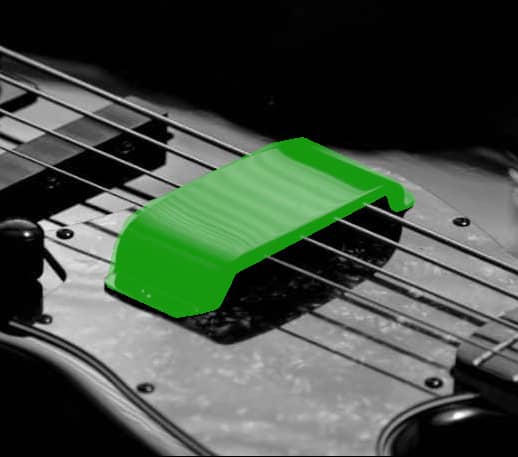 pickup cover highliheted on old bass