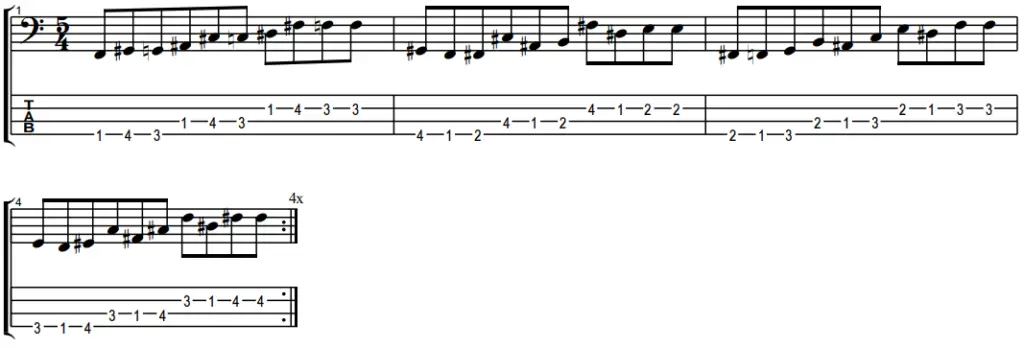 exercise for playing in 5 4 time signature