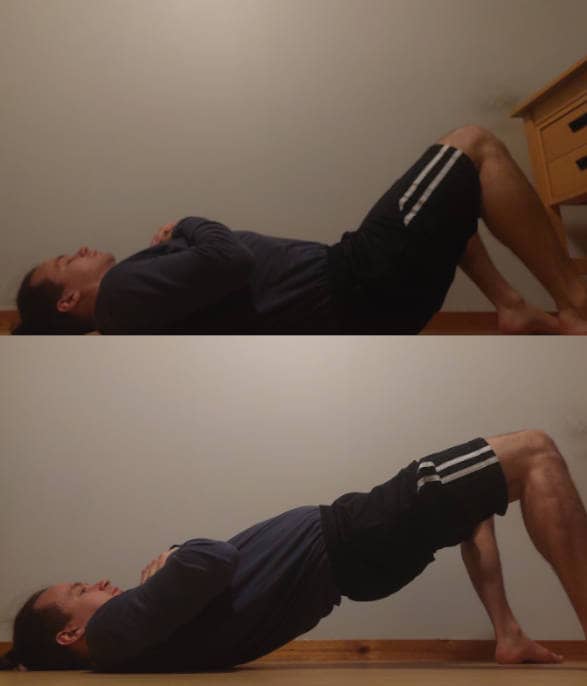 how to do a bridge pose stretch for back pains