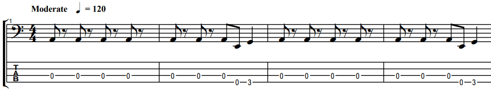 psycho killer bass notation