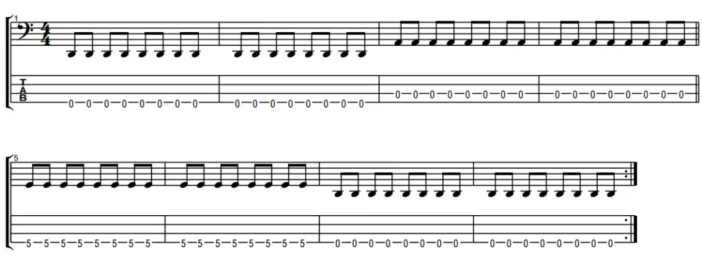 the middle by jimmy eat world tab for bass guitar