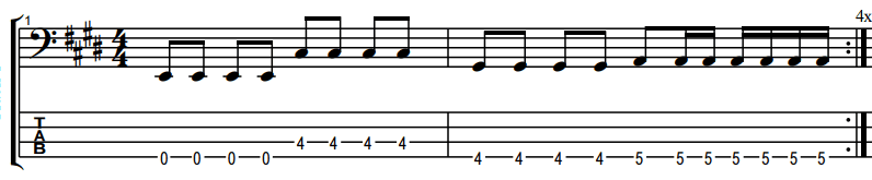 where is my mind by the pixies bass notation