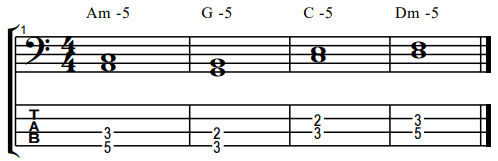 triads -5 bass tab