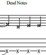dead notes bass notes in the bass clef