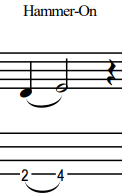 hammer-on in bass sheet music