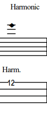 harmonics in bass notation