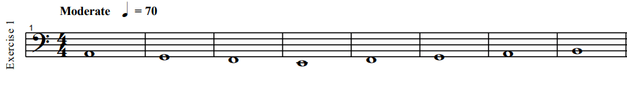 sight reading exercise for bass guitar