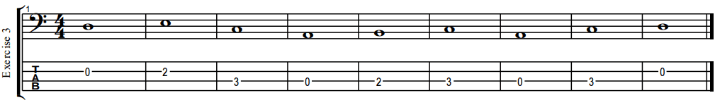 sight reading exercise number three with tablature