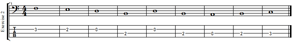 sight reading exercise number two with tablature