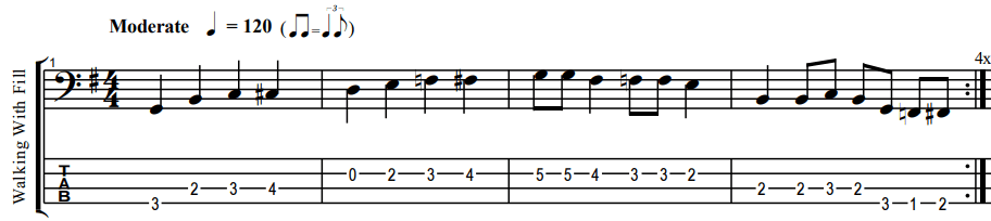 walking bass line with fill