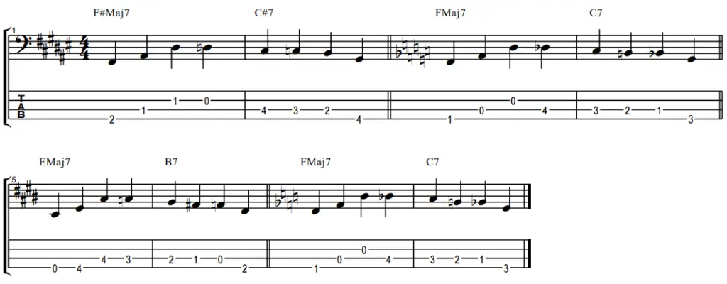 Walking bass exercise 2.5 how to play walking patterns in modal jazz